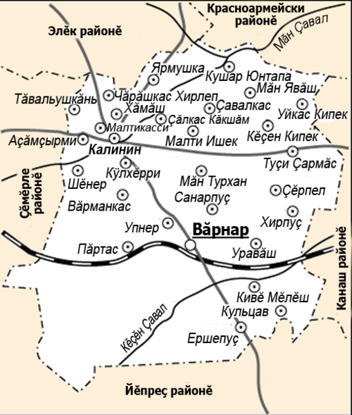 Карта красноармейского района чувашии с деревнями подробно