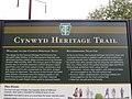 Arwydd 'Cynwyd Heritage Trail' ym Mala Cynwyd