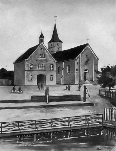 Datei:Rathaus und Kirche Uissigheim 1910-LF.jpg