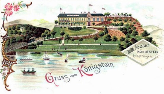 Datei:Lithographie Hattingen Gasthaus Königstein von Wilhelm Rossbach 1899.jpg