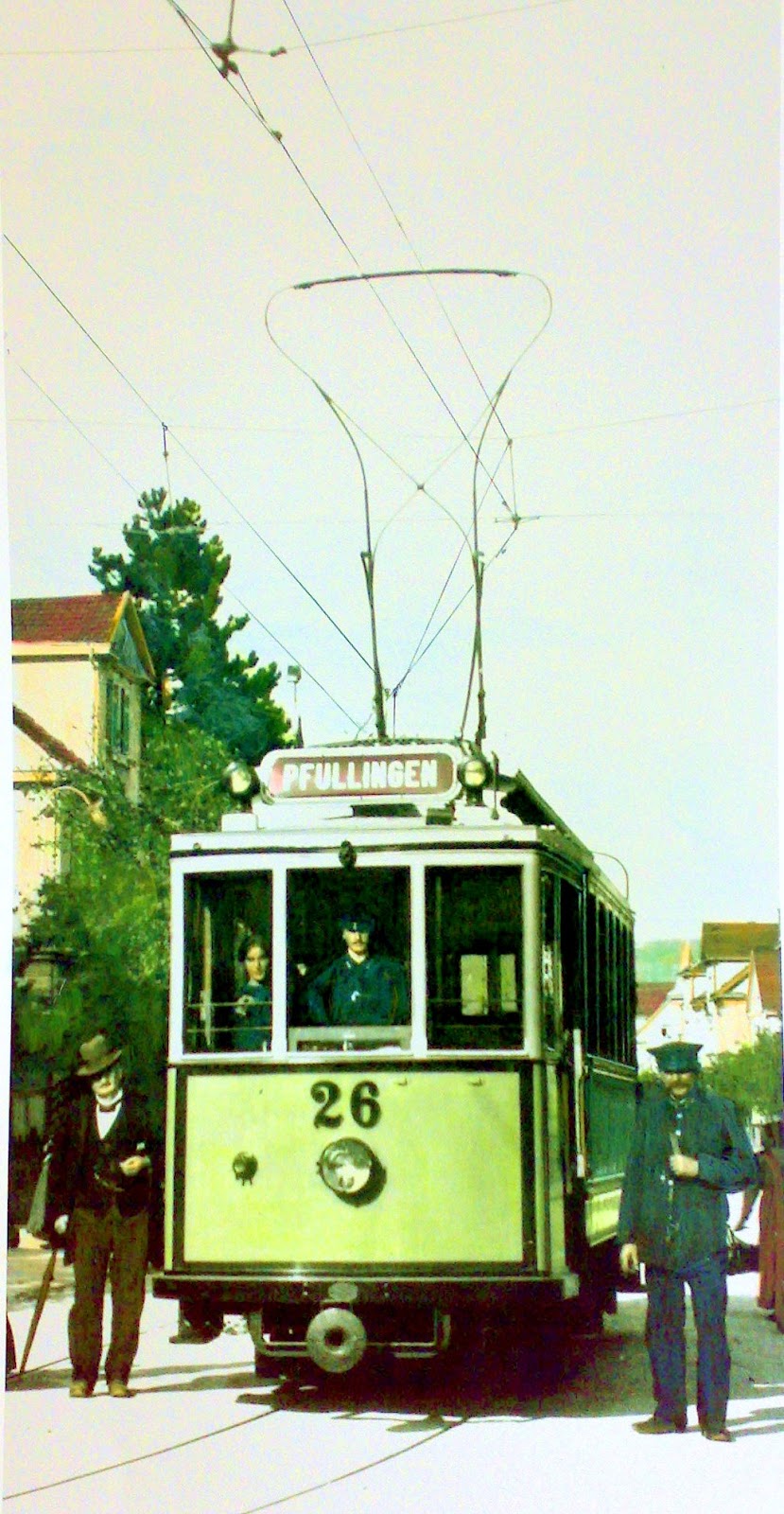 gogTram Straßenbahn Pfullingen_am_Gasthaus_Traube_1916