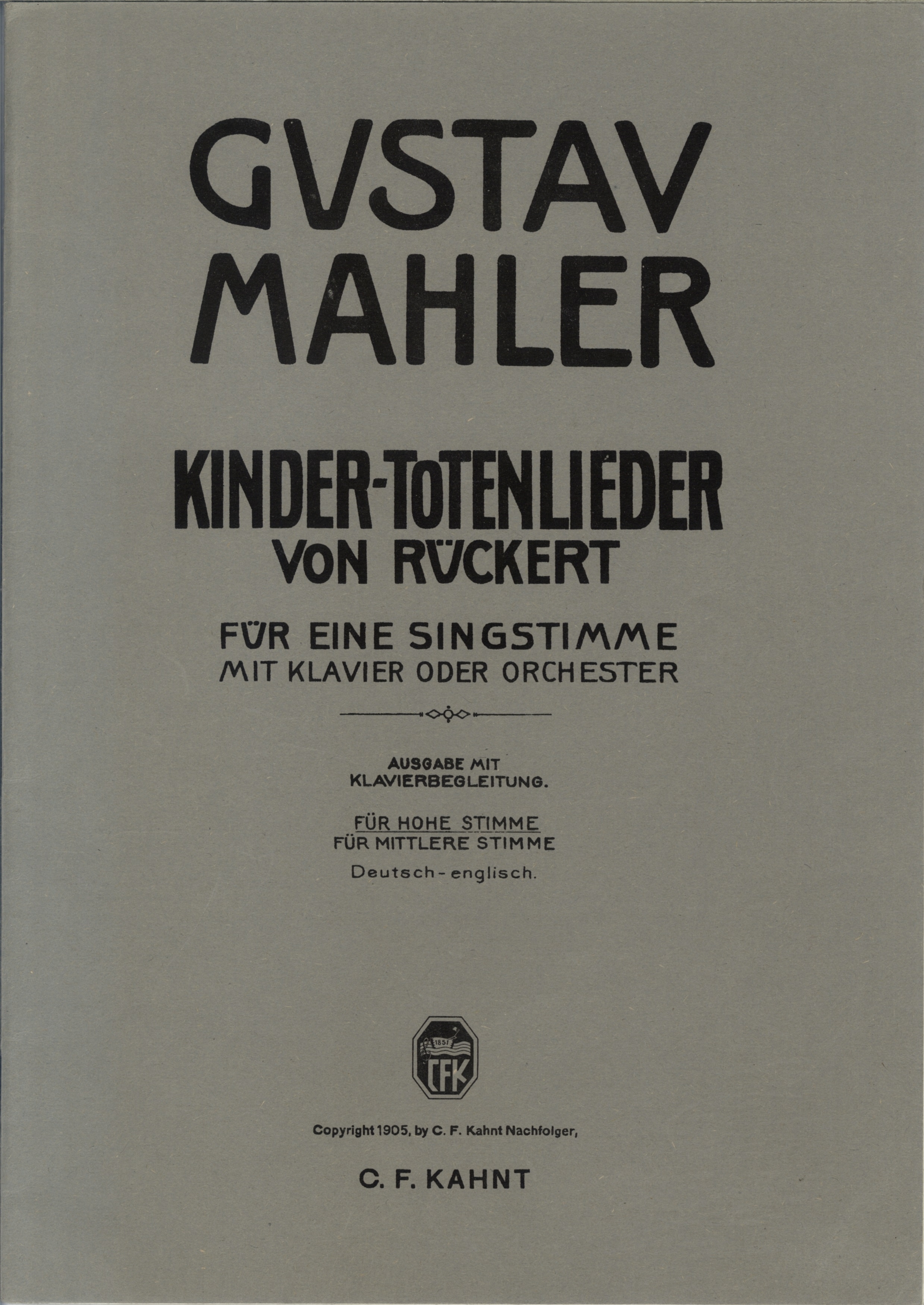 Mahler Kindertotenlieder 
