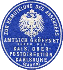 Datei:Oberpostdirektion Karlsruhe Aufkleber.png