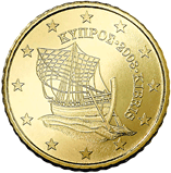 1965: Schiff von Kyrenia (Abbildung auf der zyprischen 50-Cent-Münze)