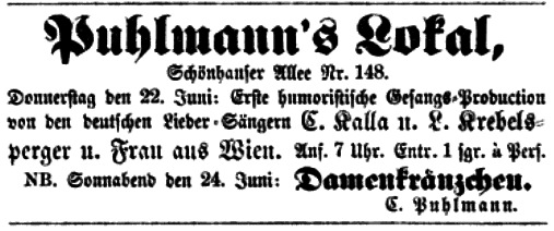 Datei:Puhlmanns Lokal Anzeige Volks-Zeitung Beilage (Berlin) 22 Juni 1854.jpg