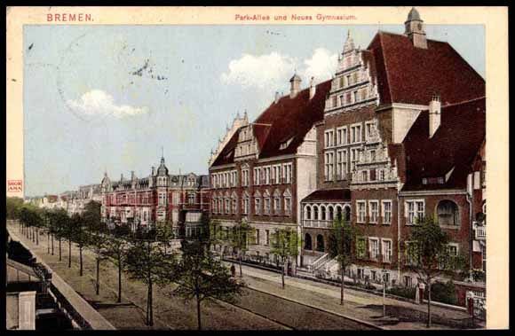 Datei:Park-Allee und Neues Gymnasium am Barkhof.jpg