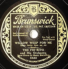 Ted Fiorito - Willow Weep for Me