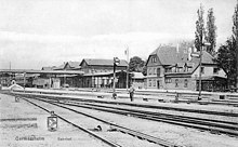 Ansicht des Bahnhofs von der Gleisseite ca. 1905