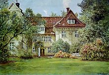 Landhaus in Eppendorf, Aquarell von Ascan Lutteroth 1910