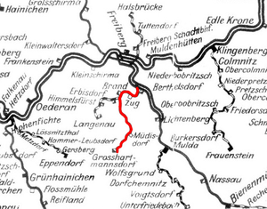 Section of the Berthelsdorf – Großhartmannsdorf railway line