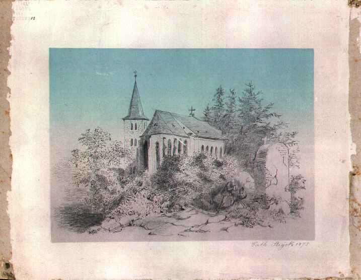 Datei:Alte Kirche Friesheim Catharina Stryck 1875.TIF