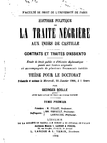 Titelseite der 1906 erschienenen Dissertationsschrift von Georges Scelle, einer soziologisch-historischen Abhandlung zum spanischen Sklavenhandel
