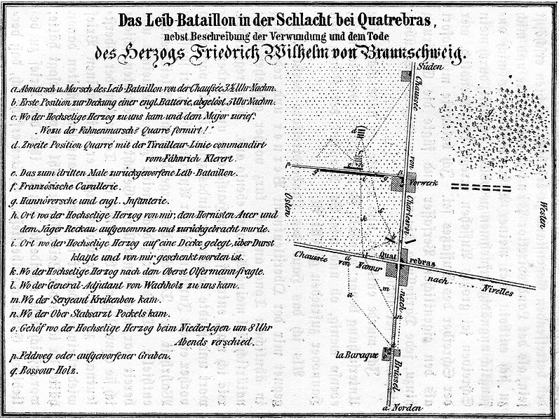 Datei:Kuelbel Ernst Carl Plan Quatre-Bras 16 Juni 1815.jpg