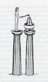 Rekonstruktionszeichnung des Dodonäischen Gongs von Cook, 1902, siehe Quelle Vorlage:PD-Old