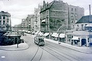 Triebwagen im Schulterblatt um 1900