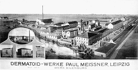 Firmenansicht Dermatoid Werke Paul Meissner