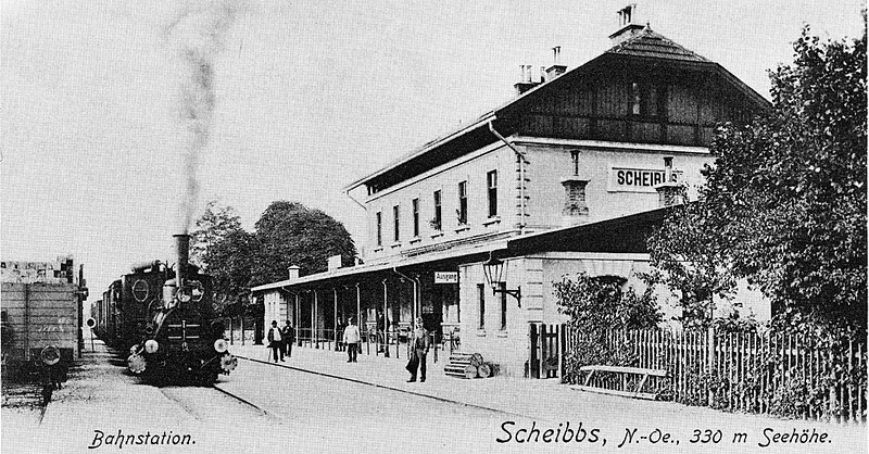 Datei:Erlauftalbahn-Bahnhof-Scheibbs-(1901).jpg