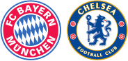 Die Wappen der Finalspiel-Teilnehmer FC Chelsea und FC Bayern München