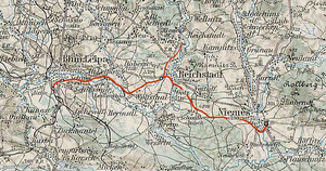 Route of the local railway Böhmisch Leipa – Niemes