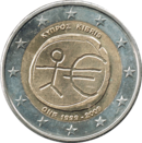 €2 commemorative coin Cyprus 2009 EMU.png