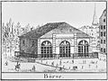 Heumarkt – Börse, Aquarell von Friedrich August Motte (1827)