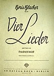 Vier Lieder nach Texten von Friedrich Wolf (1947)