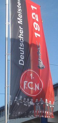 Flag for the championship at the Frankenstadion