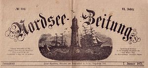 Headline of the Nordsee-Zeitung of Jan. 7, 1871