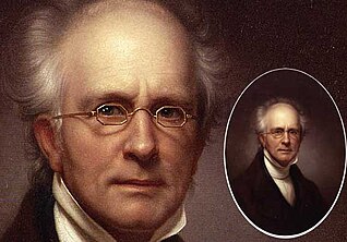 Ohrenbrille des 19. Jh. mit Achteck-Form und Omega-Steg (Ω). Rembrandt Peale, 1846 USA