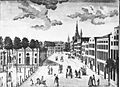 Heumarkt mit Börse vom Süden, Kupferstich von Charles Dupius (um 1790)