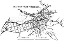 Plan der nach 1803 rechtwinklig angelegten Stadt, 1878