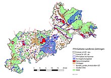 FFH-Gebiete im Landkreis Göttingen, niedersächsische Nummerierung der FFH-Gebiete. Quelle: NLWKN