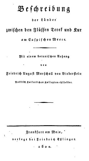 Friedrich August Marschall Von Bieberstein: Herkunft, Leben, Taxonomische Ehrung