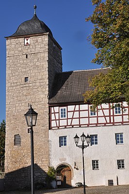 West side of Großbodungen Castle with a watch tower