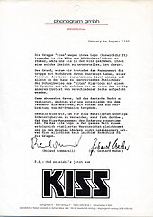 Presseerklärung der Phonogram GmbH zur Änderung des Kiss-Logos, August 1980