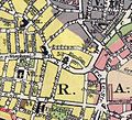 Bausituation auf einem Stadtplan um 1905