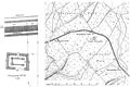 Lageplan Wp 1/40 bis 1/42 und Kleinkastell Anhausen; Grundriss Wp 1/41