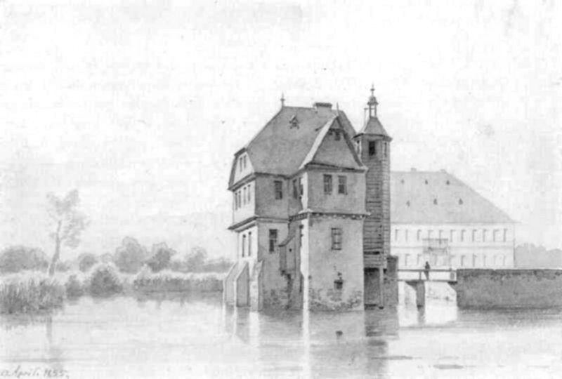 Datei:Günthersburg Bornburg 1855 vermutlich Radierung Carl-Theodor-Reiffenstein.png