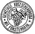 Weintraube im Siegel von Kötzschenbroda mit Fürstenhain (um 1850)