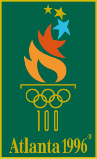 Vuoden 1996 kesäolympialaisten logo olympiarenkailla