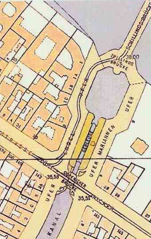 Cöpenicker Schleuse on a map from 1910