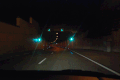 Einfahrt des Warnowtunnels bei Nacht