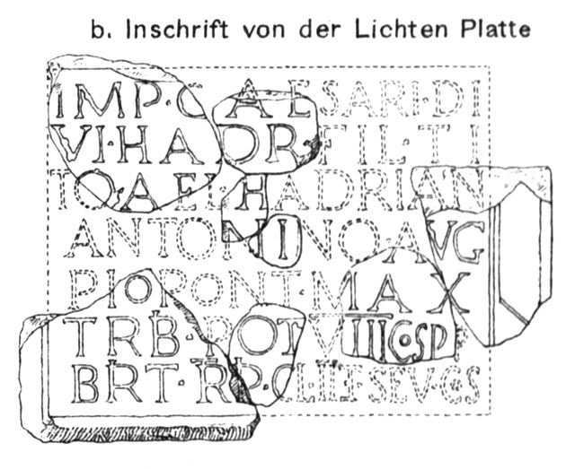 Fragment einer Steintafel vom Odenwald Limes