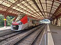 Bahnsteighalle mit einem TER nach Toulouse-Matabiau, 2023