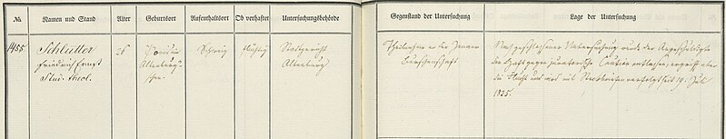 Datei:Schwarzes Buch der Frankfurter Bundeszentralbehörde - Eintrag Nr. 1455 - Friedrich Ernst Schlutter.jpg