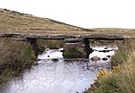 Steinplattenbrücke von Teignhead über den Teign im Dartmoor