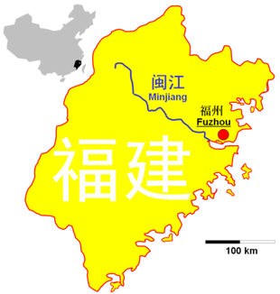 Location of Min Jiang in Fujian