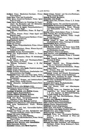 Liste Der K.u.k. Hoflieferanten 1899: K. und K. Kammer-Titel, K.und K. Hof-Titel, Anmerkungen