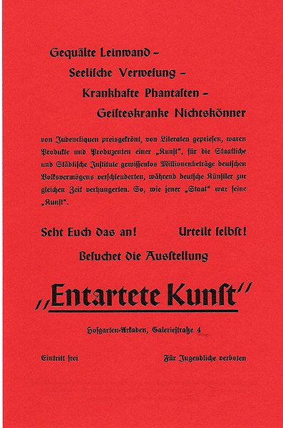 Datei:Handzettel zur Ausstellung Entartete Kunst in München 1937.jpg