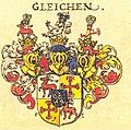 Wappen der Grafen von Gleichen aus dem Jahr 1605 mit dem Hirsch der Spiegelberger